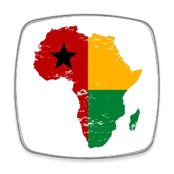 Guinea Bissau_Flagge_Afrika_used - Square fridge magnet - white - Front