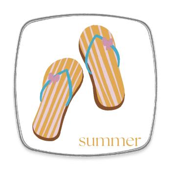 Summer - Viereckiger Kühlschrankmagnet - Weiß - Vorne