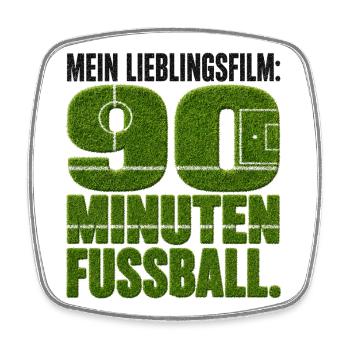 Mein Lieblingsfilm: 90 Minuten Fussball - Viereckiger Kühlschrankmagnet - Weiß - Vorne