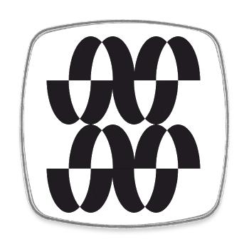 Interwoven Orbit Pattern - Square fridge magnet - white - Front