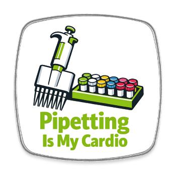 Le pipet est mon cardio - Magnet carré - blanc - Devant