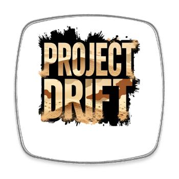 Déclaration de course de Camouflage du Projet Drift - Magnet carré - blanc - Devant