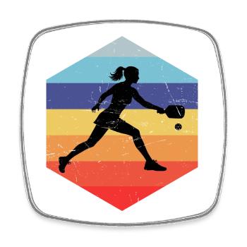 Pickleball scene Geschenk für Pickleballsport Fans - Viereckiger Kühlschrankmagnet - Weiß - Vorne