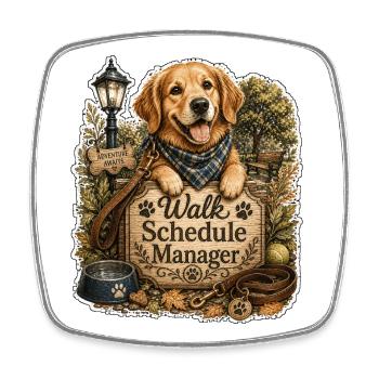 Walk Schedule Manager Hund - Viereckiger Kühlschrankmagnet - Weiß - Vorne