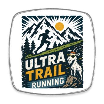 Ultra Trail Running - Magnet carré - blanc - Devant