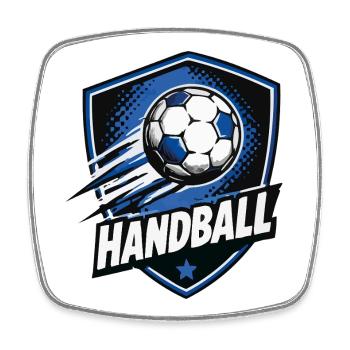 Handball Schild Logo Bewegung - Viereckiger Kühlschrankmagnet - Weiß - Vorne