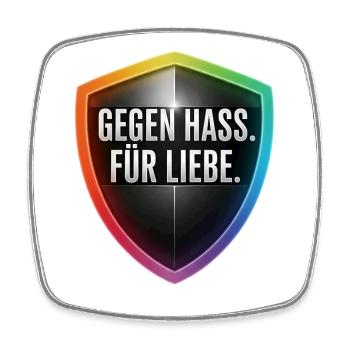 Gegen Hass Für Liebe Statement Shirt Sticker - Viereckiger Kühlschrankmagnet - Weiß - Vorne