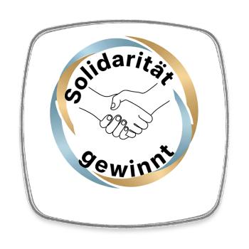 Solidarität Menschenrechte Statement Motiv - Viereckiger Kühlschrankmagnet - Weiß - Vorne