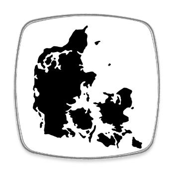 Denmark map - Square fridge magnet - white - Front