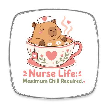 Capybara Nurse Life Pflegekraft - Viereckiger Kühlschrankmagnet - Weiß - Vorne