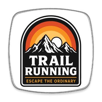 Trailrunning Entflucht dem gewöhnlichen Sonnenuntergang - Viereckiger Kühlschrankmagnet - Weiß - Vorne
