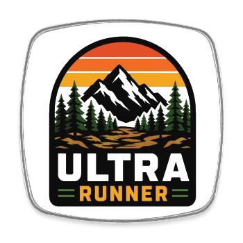 Ultra Runner Vintage Mountain Sunset - Viereckiger Kühlschrankmagnet - Weiß - Vorne
