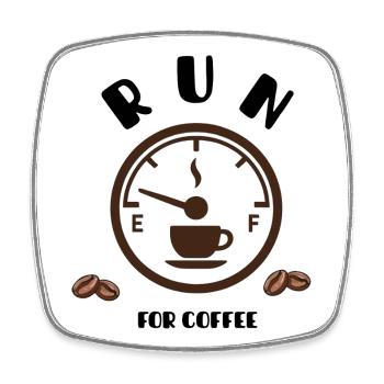 Coffee Pointer Dial Design - Square fridge magnet - white - Front