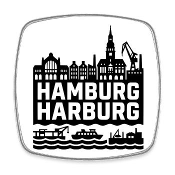 Hamburg Harburg - Viereckiger Kühlschrankmagnet - Weiß - Vorne