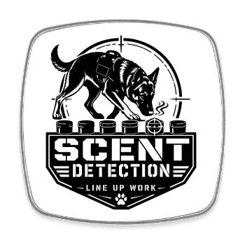 Scent Detection – Line Up Work - Square fridge magnet - white - Front