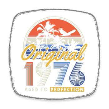 Original 1976 Vintage Retro Geburtstag Geschenk - Viereckiger Kühlschrankmagnet - Weiß - Vorne