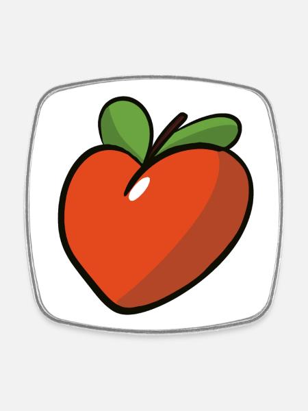 Peche_coeur - Square fridge magnet - white