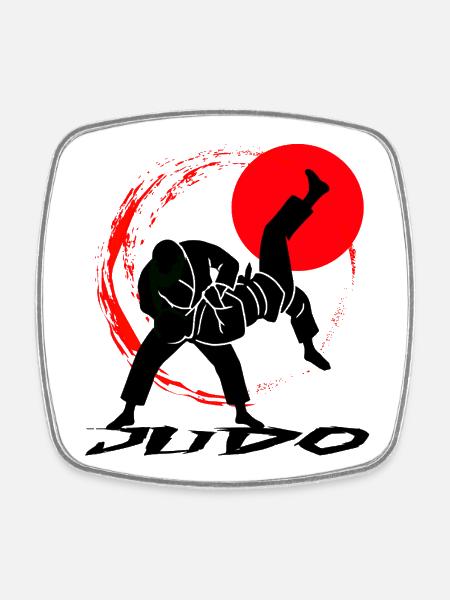 Judo - Magnet carré - blanc