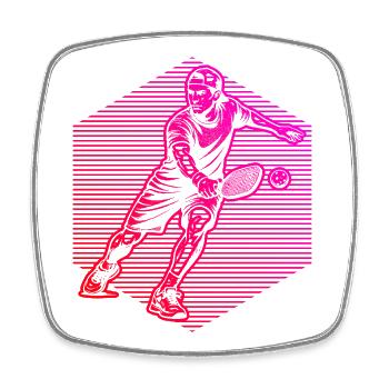 Pickleballspielerinnen Fans mit Pickleball Amateur - Viereckiger Kühlschrankmagnet - Weiß - Vorne