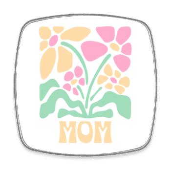 Mother's Day Flowers MOM - Square fridge magnet - white - Front