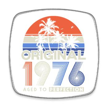 Original 1976 Vintage Retro Geburtstag Geschenk - Viereckiger Kühlschrankmagnet - Weiß - Vorne