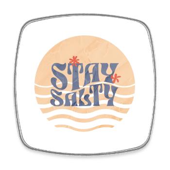 Stay Salty Waves Art - Square fridge magnet - white - Front