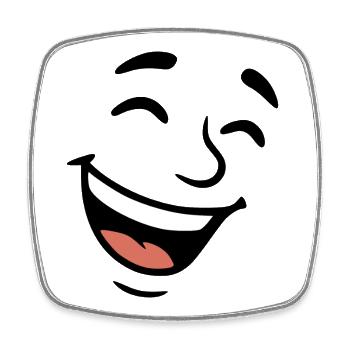 Lachen - Viereckiger Kühlschrankmagnet - Weiß - Vorne