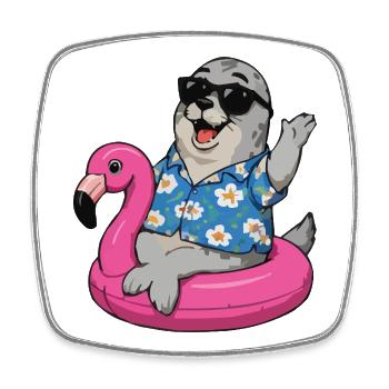 Robbe Hawaii Humor - Viereckiger Kühlschrankmagnet - Weiß - Vorne