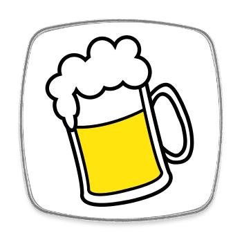Beer - Square fridge magnet - white - Front