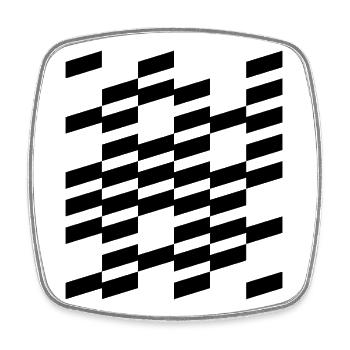 geometric bold lines design - Square fridge magnet - white - Front