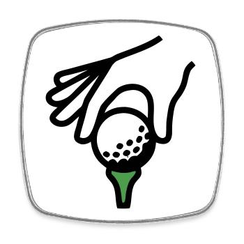Golfball Abschlag Tee Golfsport Golfclub Golfer - Viereckiger Kühlschrankmagnet - Weiß - Vorne