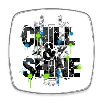 Limited Edition - CHILL & SHINE - Magnet carré - blanc - Devant