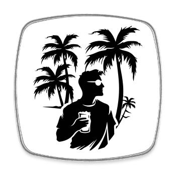 Fête Silhouette Holiday - Magnet carré - blanc - Devant