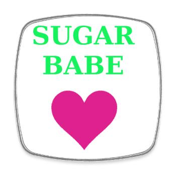 Sugar Babe Herz Neon - Viereckiger Kühlschrankmagnet - Weiß - Vorne