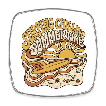 Go surfing - Square fridge magnet - white - Front