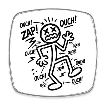 Electric Shock Humor | Funny Electrician Gift - Square fridge magnet - white - Front