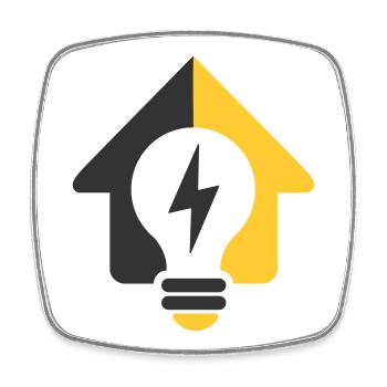 Electric Home Light Bulb Logo - Square fridge magnet - white - Front