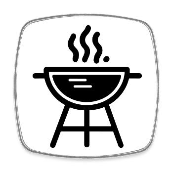 Grillen - Viereckiger Kühlschrankmagnet - Weiß - Vorne