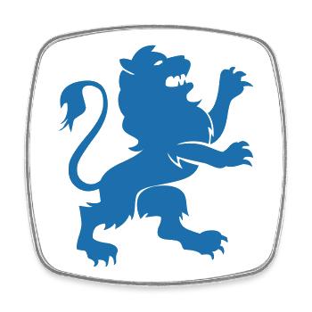 Lion Silhouette - Square fridge magnet - white - Front
