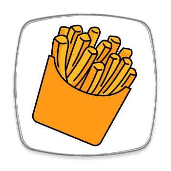 Pommes Fries Illustration - Viereckiger Kühlschrankmagnet - Weiß - Vorne