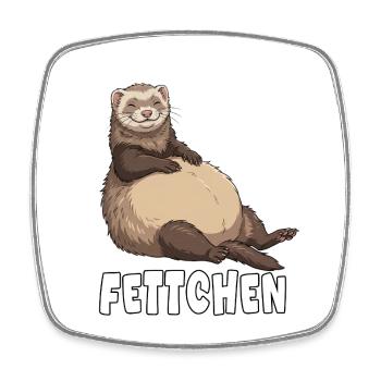 Lustiges Frettchen Outfit Dick, Fett & Übergewicht - Viereckiger Kühlschrankmagnet - Weiß - Vorne