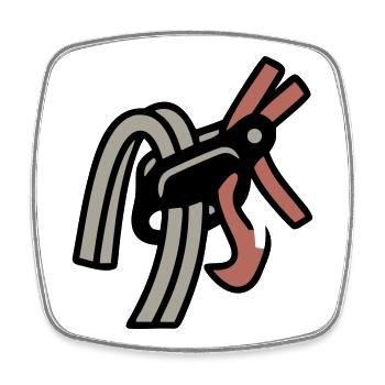 Belay Device Climbing Carabiner Bouldering - Square fridge magnet - white - Front