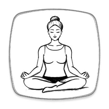Meditierende Frau Yoga - Illustration - Viereckiger Kühlschrankmagnet - Weiß - Vorne