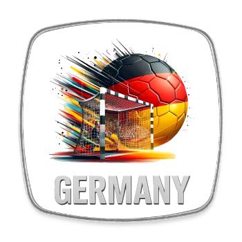 Deutschland Fußball Flagge Tor - Viereckiger Kühlschrankmagnet - Weiß - Vorne
