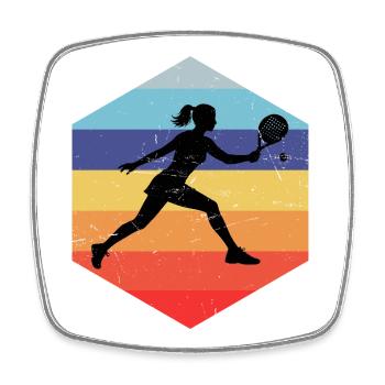 Padel Zubehör Geschenkidee für Padel Anfänger Fans - Viereckiger Kühlschrankmagnet - Weiß - Vorne