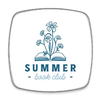 Club de lecture d’été esthétique côtière - Magnet carré - blanc - Devant