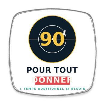 90 Pour Tout Donner - Magnet carré - blanc - Devant