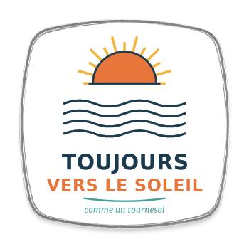 Toujours vers le soleil tournesol marin - Magnet carré - blanc - Devant