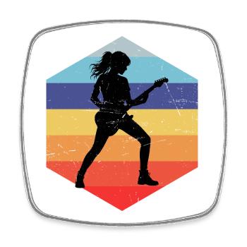 Acoustic guitar gift idea for the guitar fan - Square fridge magnet - white - Front