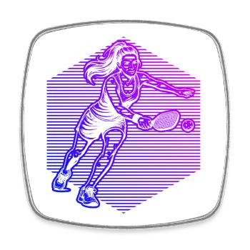 Pickleball player Geschenk für pickleball pro Fans - Viereckiger Kühlschrankmagnet - Weiß - Vorne